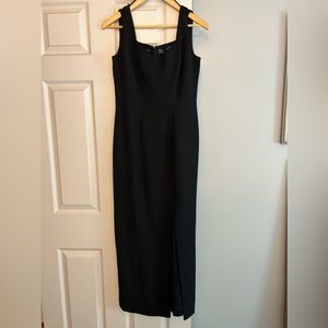 Liz Claiborne Night long black dress. Front slit. Size 4